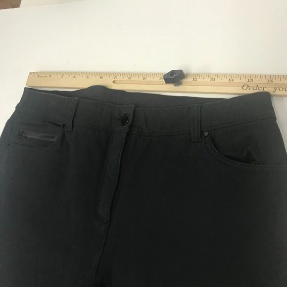 Chicos So Slimming Ankle Pant Womens Medium Black Jean Elastic Comfort Stretch - Picture 7 of 10